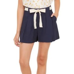 All In Favor Navy & White High Rise Shorts Size SM